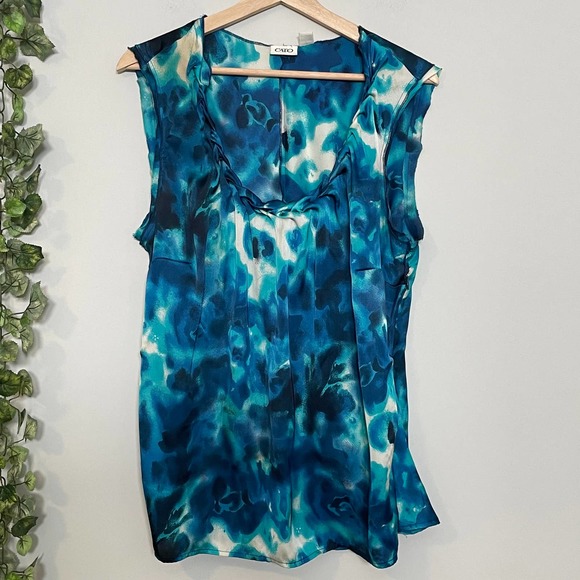 Cato Tops - CATO | TOP SIZE XL BLUE TIE DYE SLEEVELESS